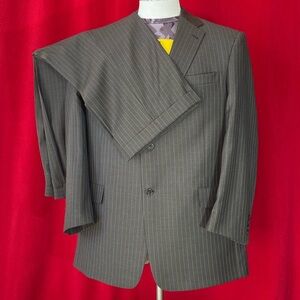 HART SCHAFFNER MARX wool suit, 2 button, grey, size 46L